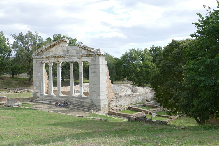 Pictured: Ruins in Apollonia, the ancient Greek colony city in the Albanian region of Fier, near Pojani village. It is believed that the city flourished during the 4th century AD which is now an archaeological park open to visitors. The archaeological site also has a museum where you can get even deeper into history. 