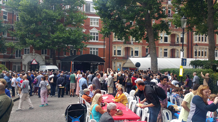 Armenian festival stage on Iverna Gardens in London