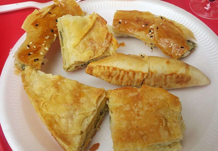 Various savoury bakes at Armenian festival