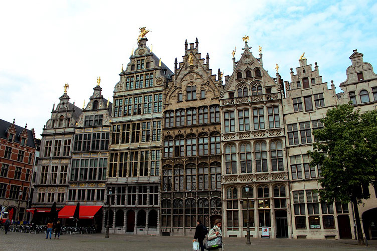 The Grote Markt of Antwerp  town square in the heart of the old city quarter, Belgium