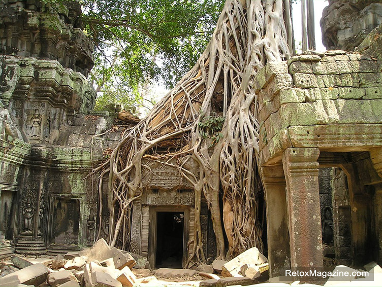 Angkor Wat temple complex ruins in Cambodia