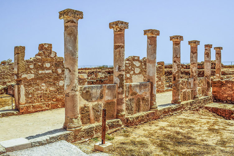 Remains from antiquity with temple columns being the key feature 