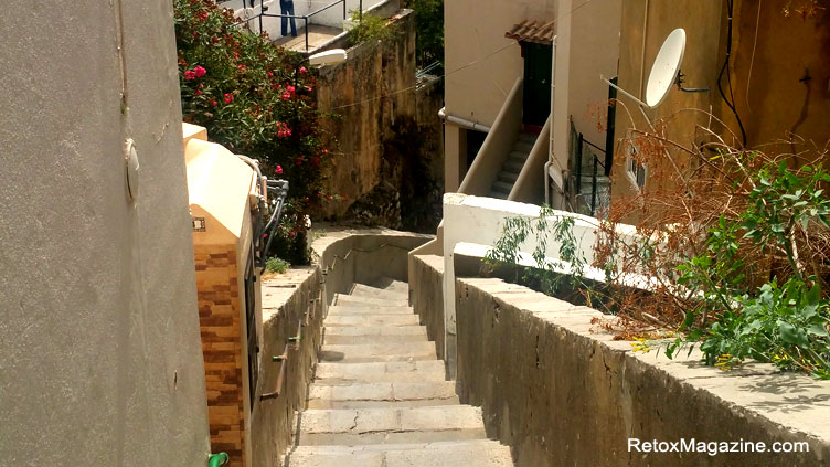 Narrow Castle Steps in Gibraltar  and buildings of character