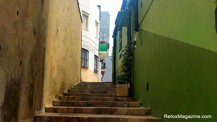 Narrow alleyway in the old town of Gibraltar