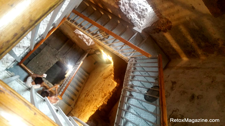 Stairs inside the Moorish Castle tower in  Gibraltar