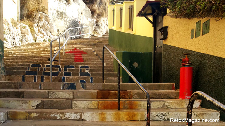 Pedestrian steps in Gibraltar, near Castle Road