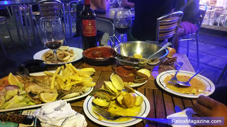 A seafood dinner in Gibraltar