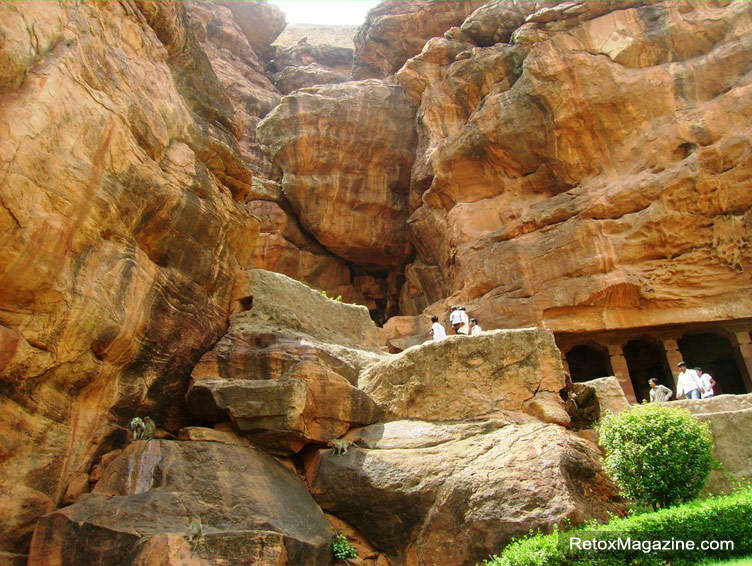 Caves of Badami cave temple complex in Badami town in northern part of Karnataka, India