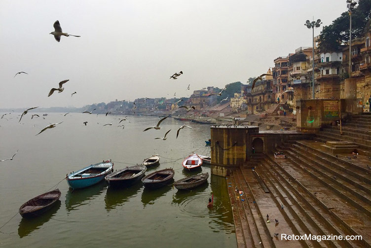 Varanasi city on Ganges River, India