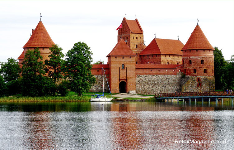 Trakai Island Castle on Lake Galve built in the late Middle Ages