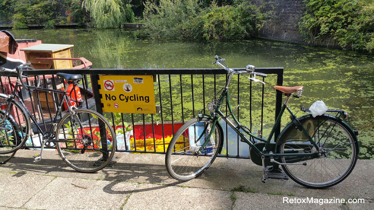 Secured bikes on Lisson Grove Moorings