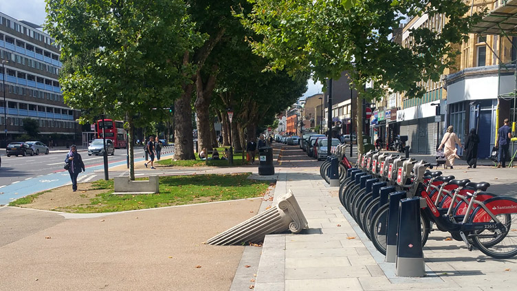 Sculpture on Mile End Road, Whitechapel, London