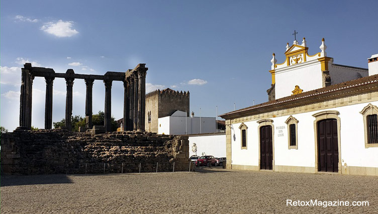 The ancient Roman Temple of Évora (also called the Temple of Diana)