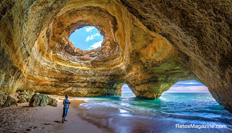 Selfie at Benagil Sea Cave, Algarve, Portugal