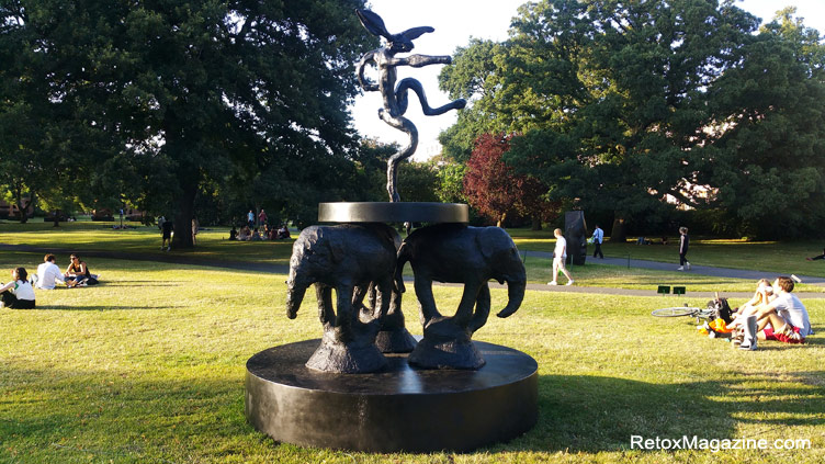 Sculpture by Barry Flanagan exhibited in The Regent's Park