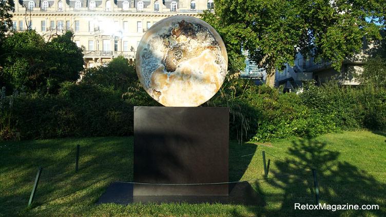 Sculpture by Emily Young exhibited in The Regent's Park