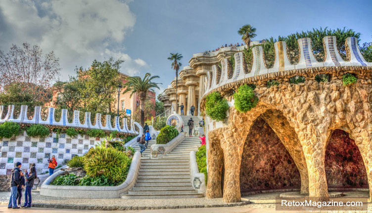 The Park Güell on Carmel Hill in Barcelona, Catalonia, Spain